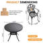 Ensemble de salle à manger de patio Akiesha, 4 chaises et 1 table ronde avec coussins blanc cassé inclus-967057247-967057240