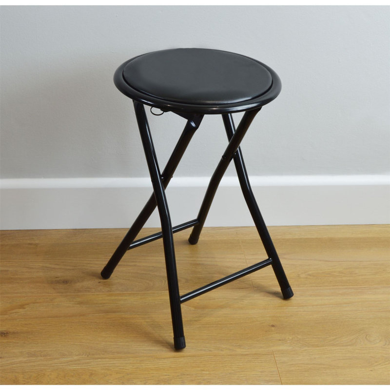 Padded Folding Stools, Black