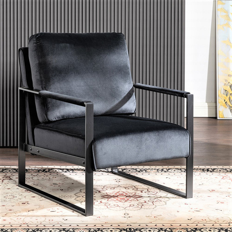 Fauteuil d'appoint moderne Mid Century, Noir
