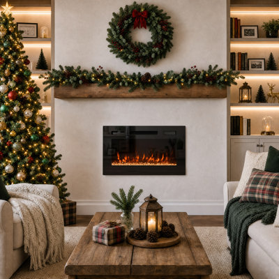 Rayva Front-Venting Recessed and Wall-Mounted Electric Fireplace