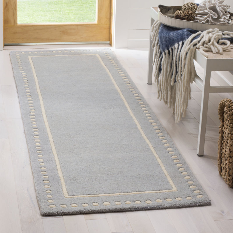 Tapis en laine touffeté à la main Cruz, Tapis de couloir 2 pi 3 po x 8 pi