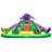 JumpOrange Octopus Water Slide with Splash Zone and Dual Slides for Kids (with Blower and Cannon)