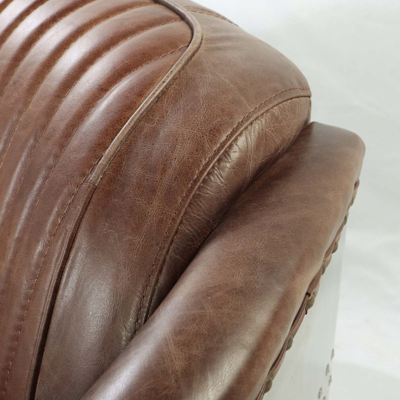 Fauteuil d'appoint en cuir fleur