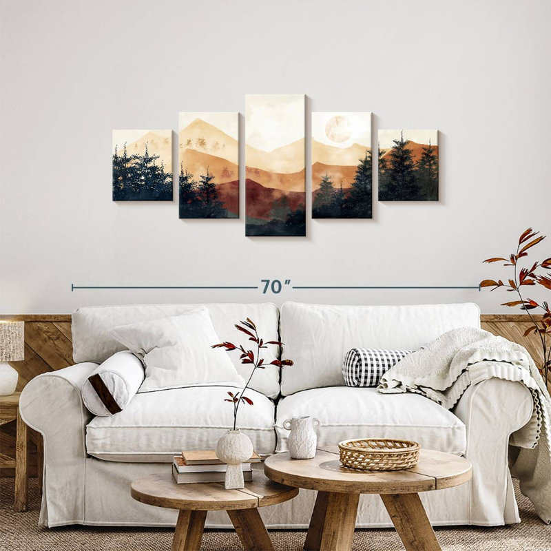 «Sierras», paysage abstrait, H 24 po x l 55 po