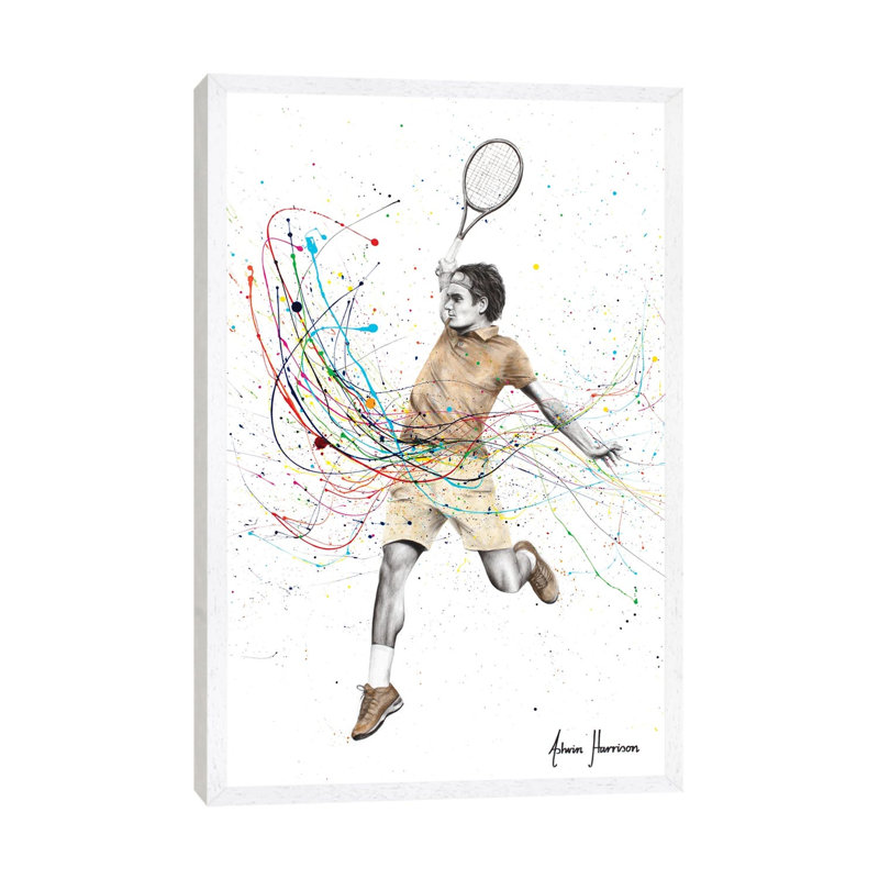 A Champion Swing by Ashvin Harrison - Print on Canvas, White Framed, 66.04 cm H x 45.72 cm W
