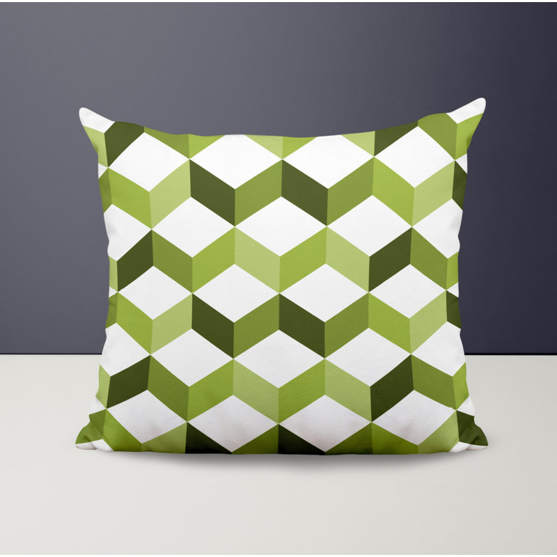 Housse et insert de coussin décoratif en polyester, L 15 po x H 15 po, Chartreuse