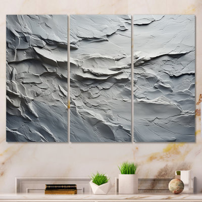 «Gray and White Stone River IV», reproduction d'art murale abstraite
