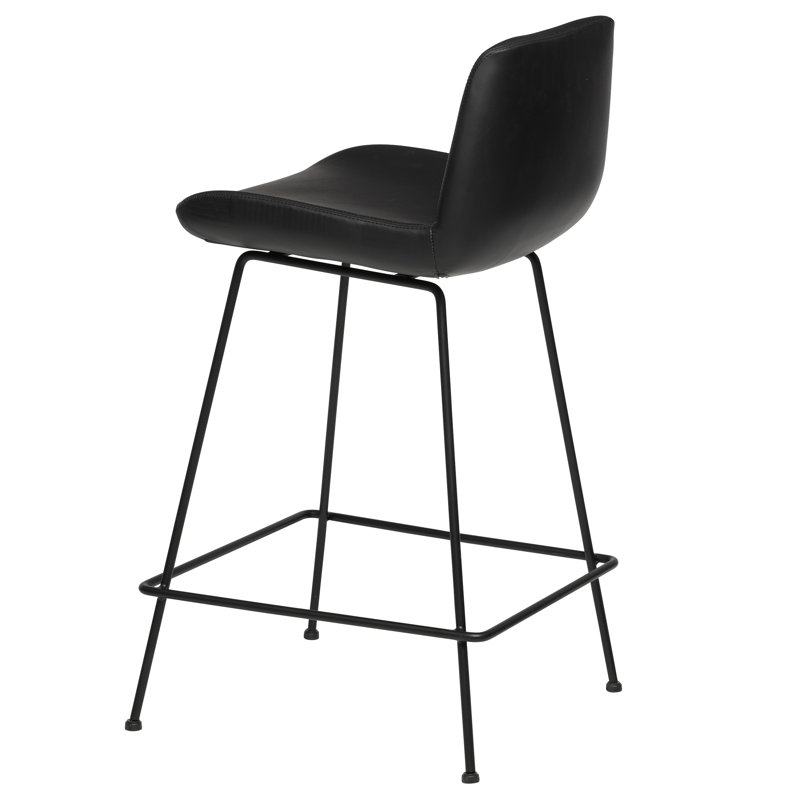 Tabouret de bar et de comptoir Jabreya, Noir, Tabouret de comptoir (siège d'une hauteur de 25 p, Noir