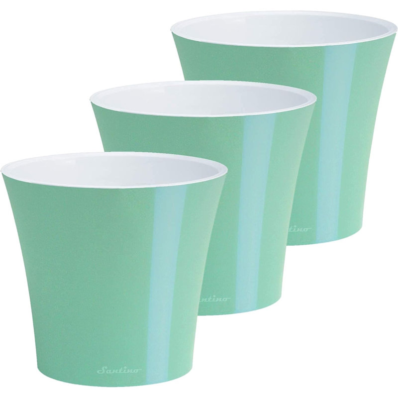 Nupur Pot Planter, 6" H x 6.5" W x 6.5" D, Blue/White