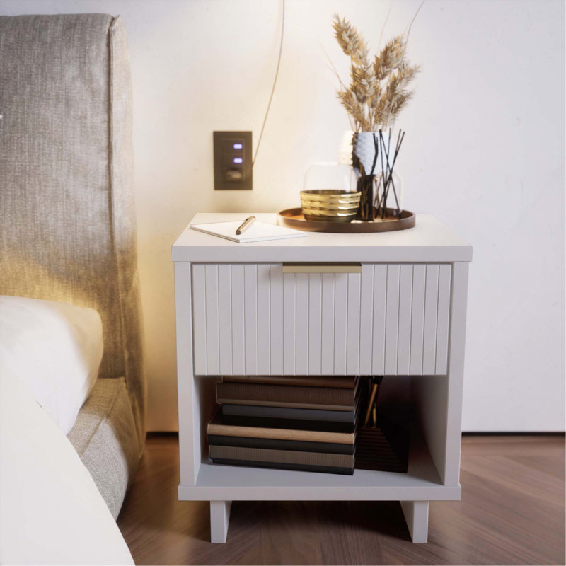Nightstand In White, White