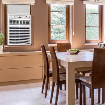 10,000 BTU 115V Casement Slider Window Air Conditioner with Follow-Me Remote Control