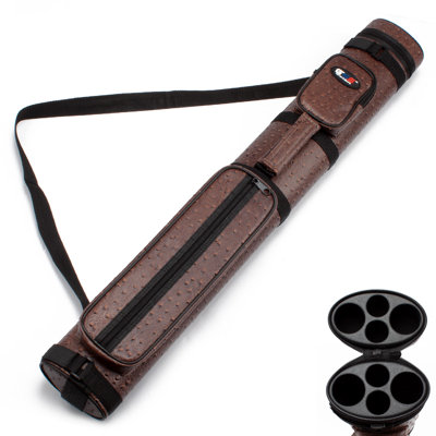 GSE 2x2 Oval Hard Billiard Pool Cue Stick Carrying Case - Holds 2 Butts & 2 Shafts