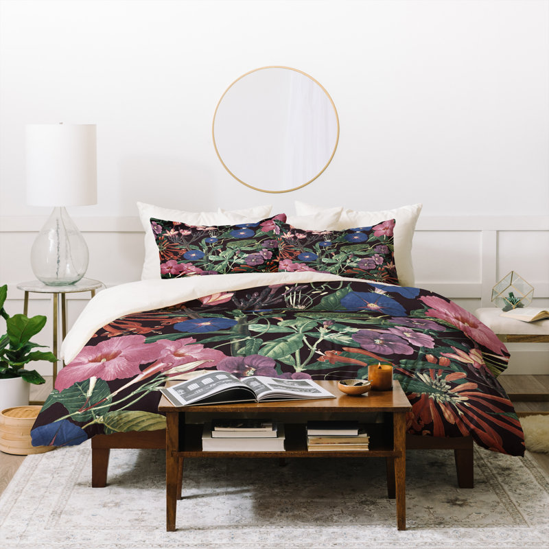Housse de couette CayenaBlanca Floral Symphony, Housse de couette pour très grand lit et 2 très 