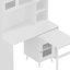 Bureau d'ordinateur avec bureau rotatif à 90 degrés, bureau de 43 po x 70 po avec tiroir de rangement et armoires, bureau de jeu avec tablettes, bureau d'écriture pour bureau, bureau de travail pour la maison-1102728791