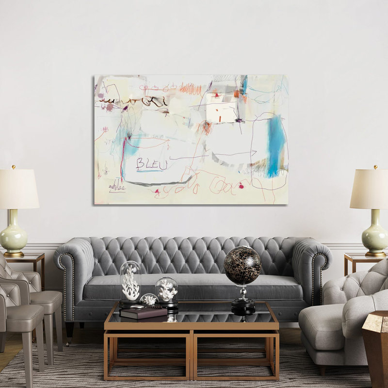 Bleu Is Blue - Framed Wall Art Print, 40" H x 60" W, Wrapped Canvas, Does Not Apply