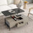 5 Pieces Lift Top Coffee Table Set With Storage Convertible Dining Table With Ottomans