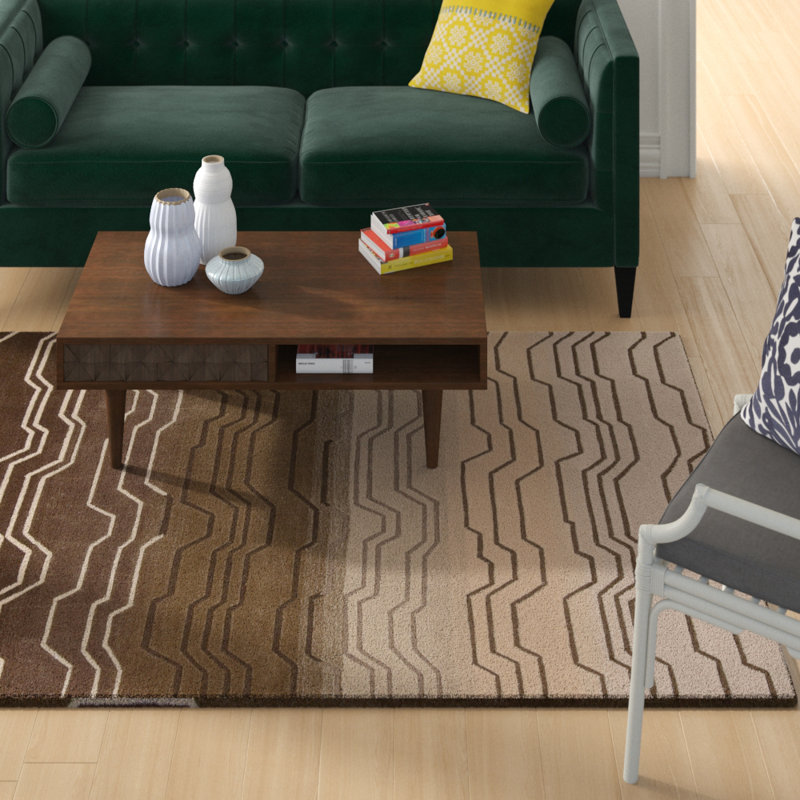 Tapis brun touffeté à la main Newbury, Rectangle 5 pi x 7 pi 6 po