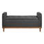 Banc Mid-Century moderne à plateau relevable, rembourré en mousse gris foncé, structure en contreplaqué de bois massif, tissu texturé de rangement pour chambre à coucher, finition noyer,-1618216735