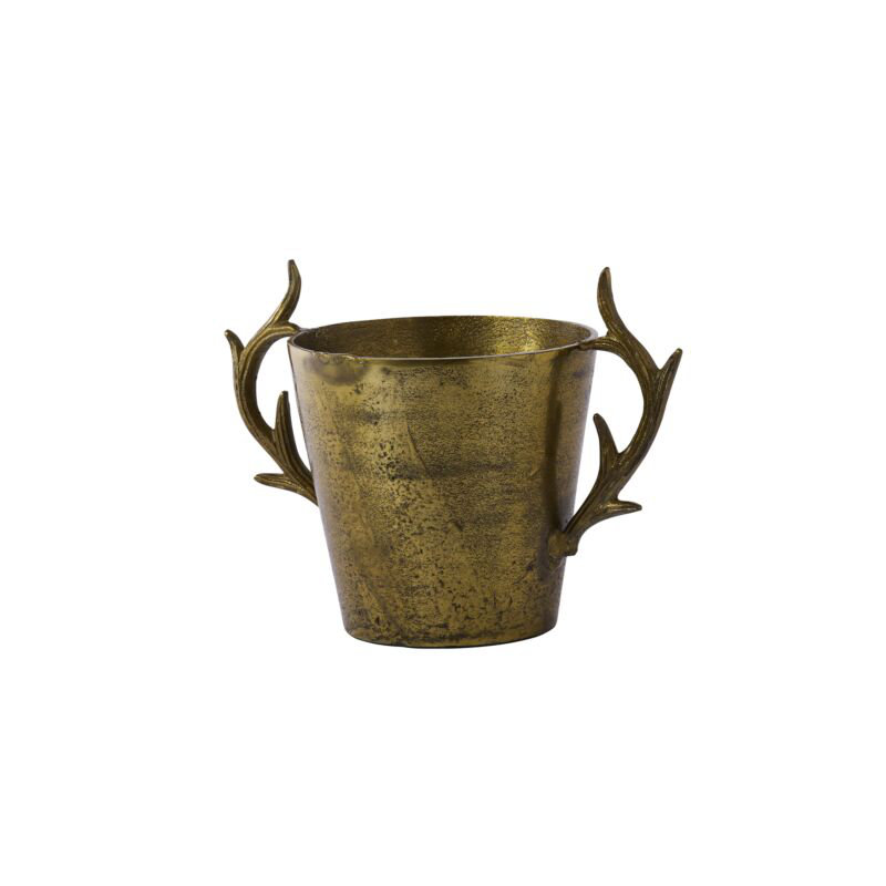 Seau ancien en bois de cerf 12" x 7,5" x 8,75"