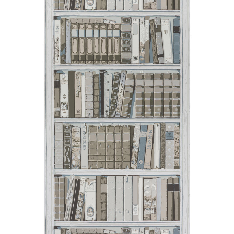 Bibliotheque 30' L x 29" W Wallpaper Roll, Gray