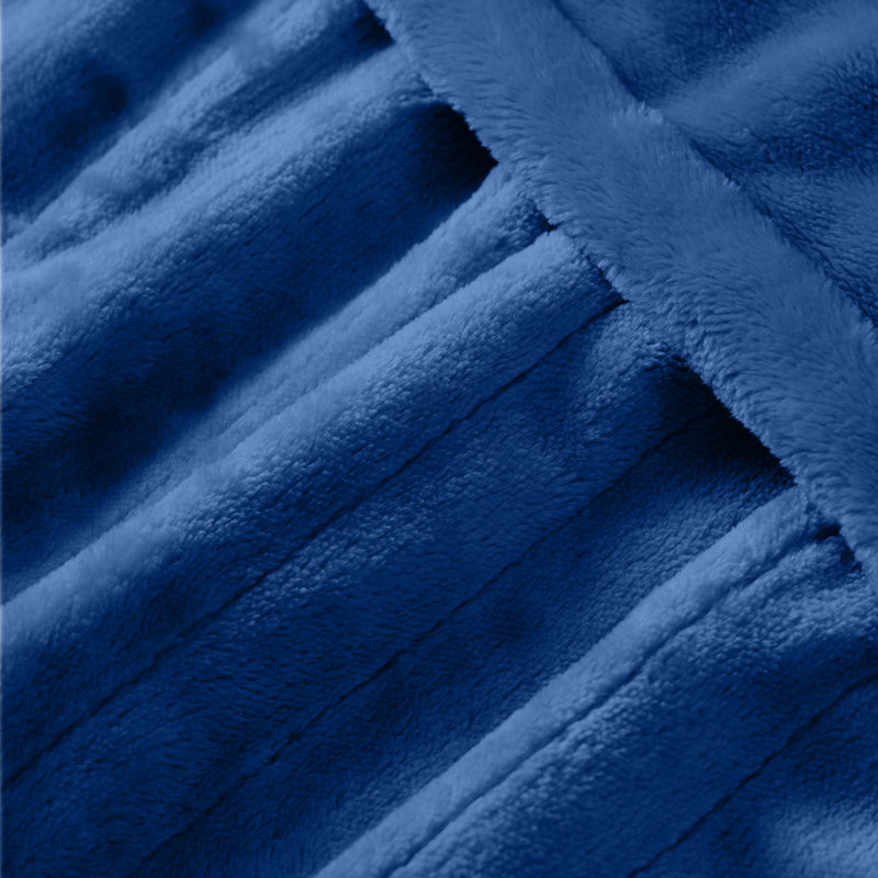 Couverture électrique surdimensionnée en flanelle HBT, Marine, L 84 po x l 62 po