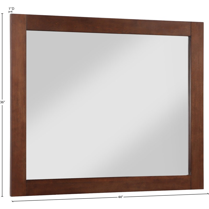 Miroir de salle de bain Kleier, Noyer, 36 po x 44 po