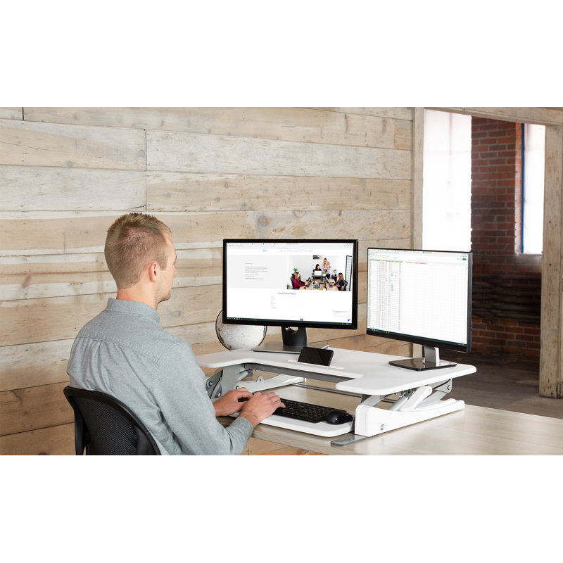 Standing Desk Converter DESK-V000V Series, White / White