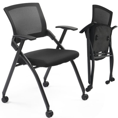 Moneta Plastic Padded and Arms Included Stackable Folding Chair