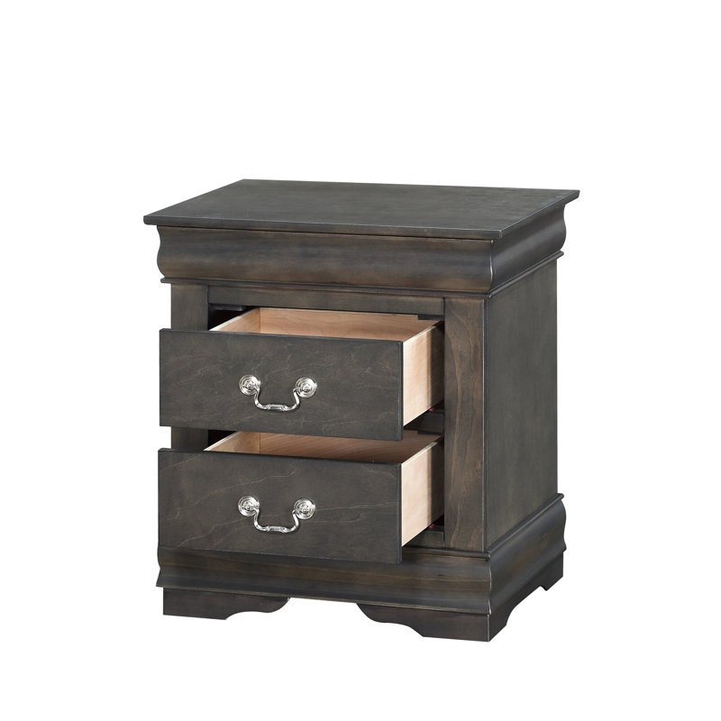 Élégante table de chevet gris foncé - fonctionnelle avec amplement d'espace de rangement