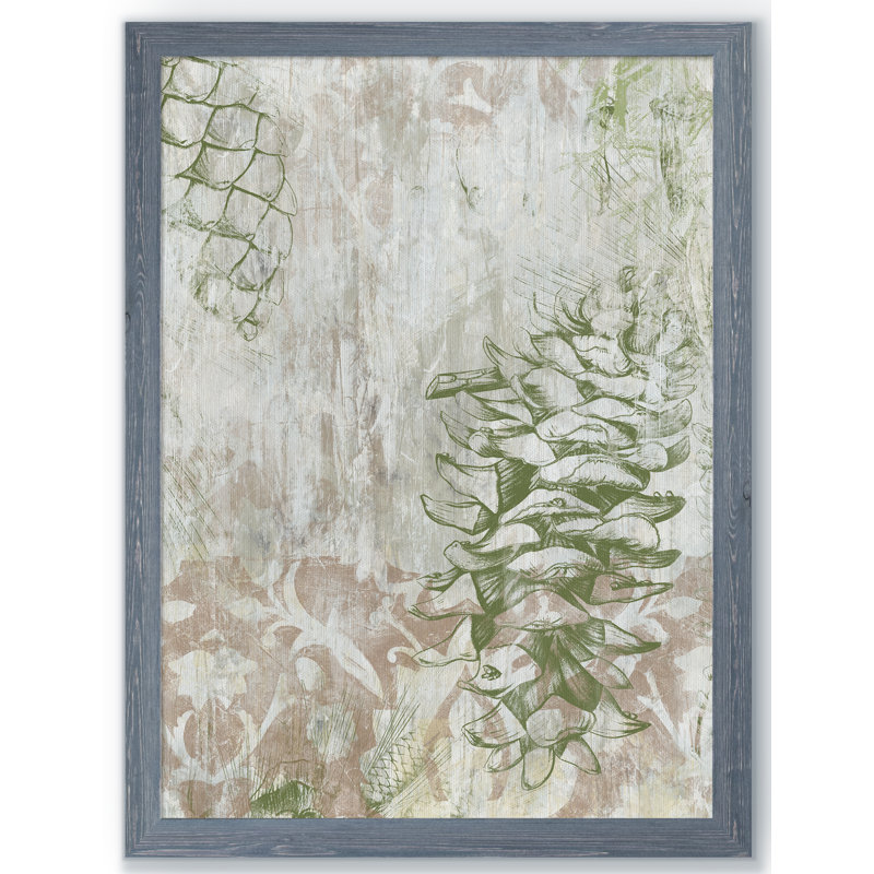 « pinecone fresco ii » par paul cezanne-cadre photo, reproduction d’art, H 24 po x l 18 po x P 1,25 po, Cadre de toile gris