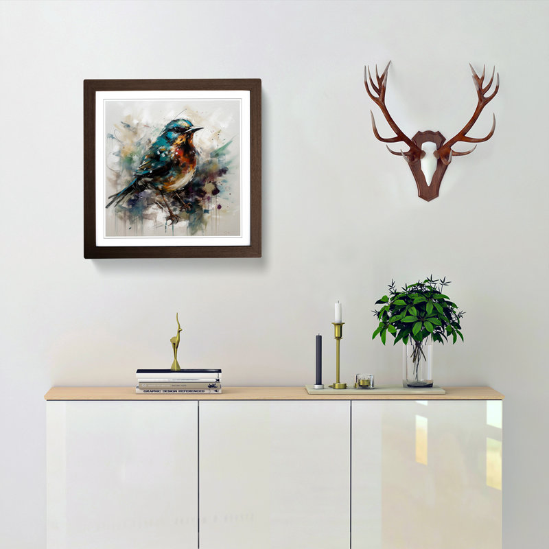 Single Picture Frame Print on Wood, Walnut
