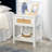 Degolyer Nightstand With Open Storage In White/Rattan
