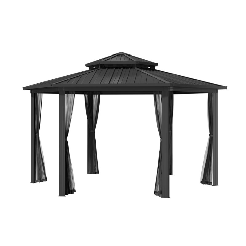 15 pi L 15 pi. D Pavillon de jardin en aluminium Hexagon