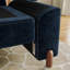 Canapé modulaire en L à 4 places avec console de chargement polyvalente, porte-gobelets, repose-pieds avec rangement et housses lavables, chenille bleu marine-472393334