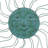 Metal Indoor Outdoor Sun Teal Wall Decor with Wire Frame-106889132