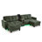 Modern Sectional Sofa with Smart Console and Bluetooth Audio-402365653