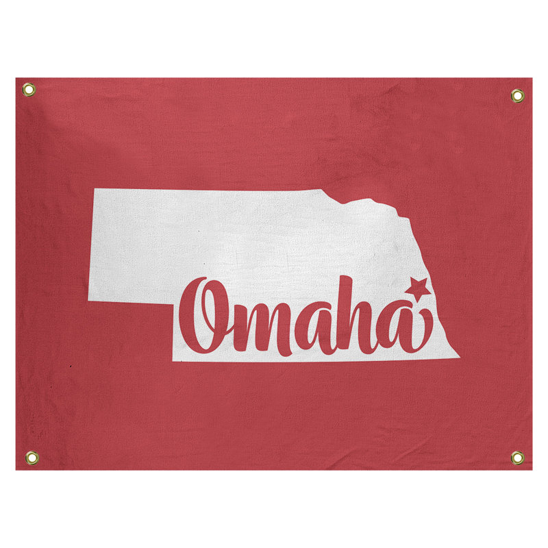 Tapisserie murale nebraska omaha, H 50 po x l 59 po, Rouge
