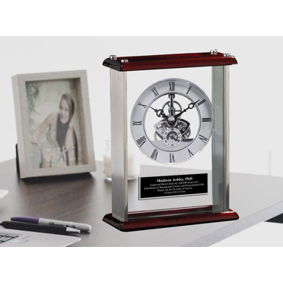 Analog Stainless Steel Quartz Movement / Crystal Tabletop Clock in Silver