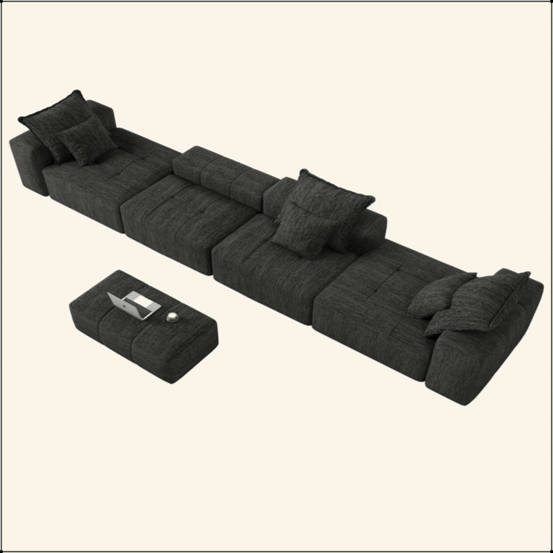 Canapé modulaire surdimensionné Modern, Noir
