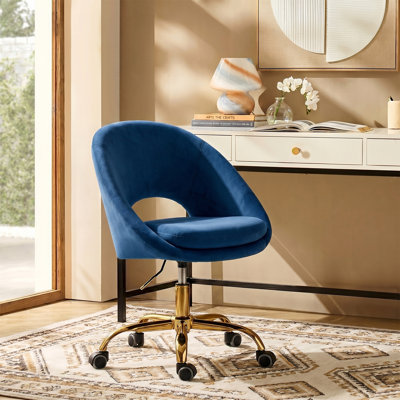 Doreen Velvet Modern Task Chair with Ergonomic Design