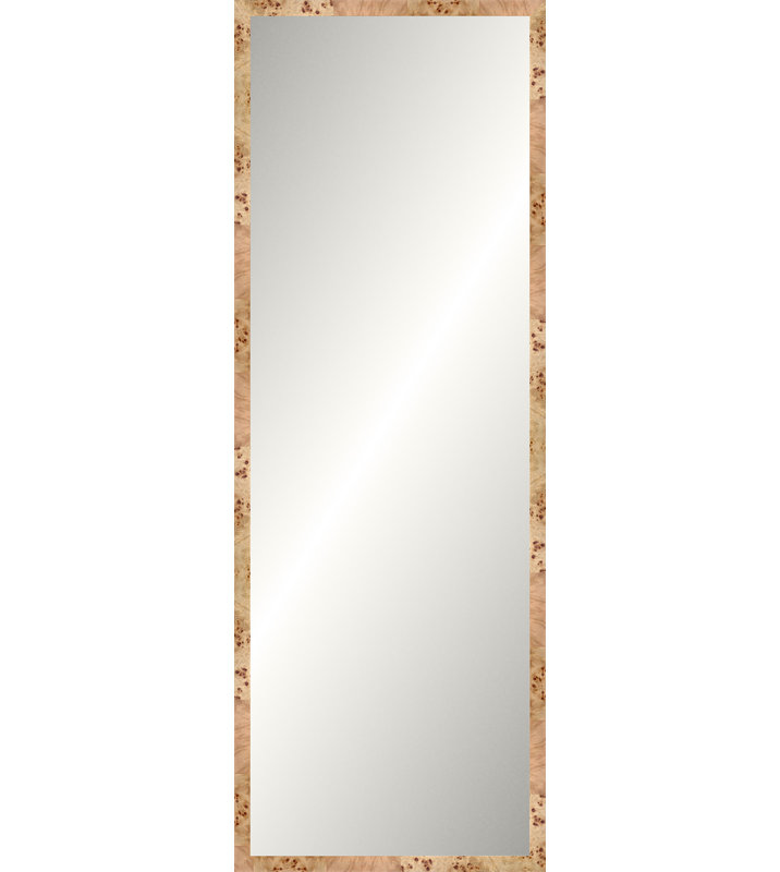Blonde Burl Mirror, Slim Leaner