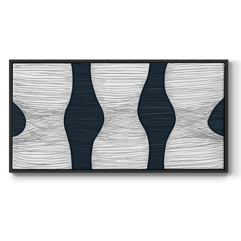 Série abstraite-DCCXIX- Toile tendue avec châssis tendue, prête à être accrochée, Noir, H 21 po x l 41 po