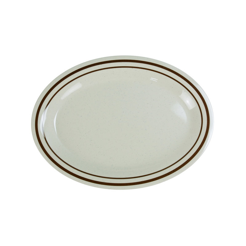 Yanco Sesame Melamine Platter, 11.5"L x 8"W x 1" H
