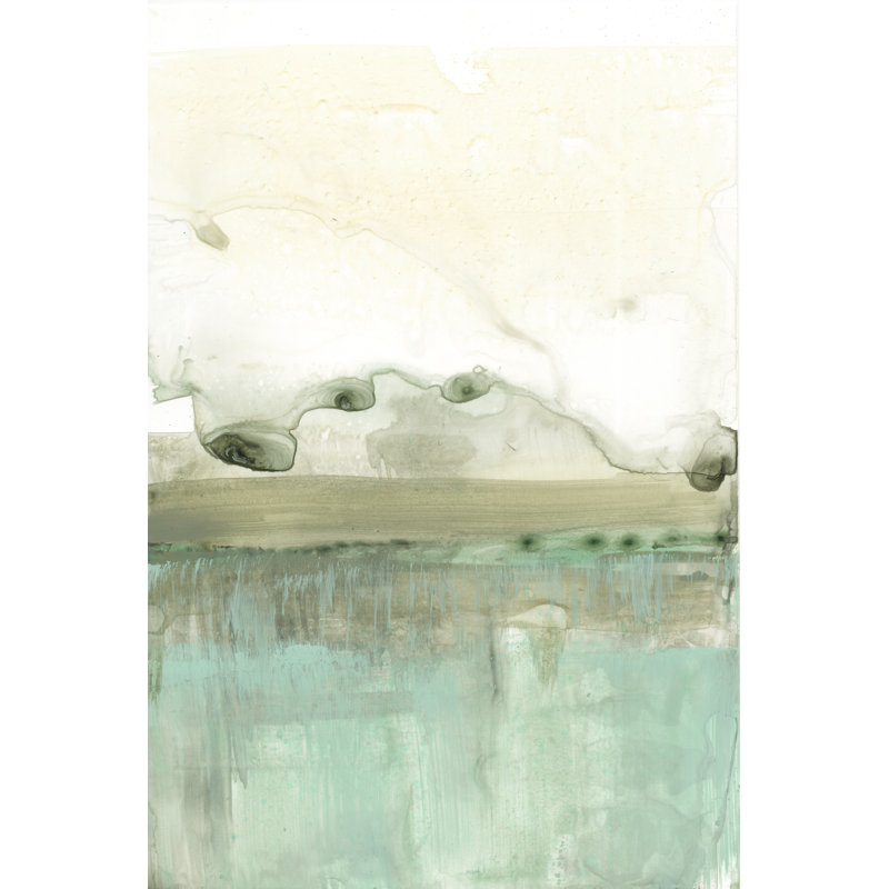 Minty Horizon I - Wrapped Canvas Painting, 122 cm H x 81 cm W, Black Floater Frame