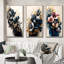 «Deep Blue Calla Lily Bouquet», 3 pièces sur toile-221985833-221985832