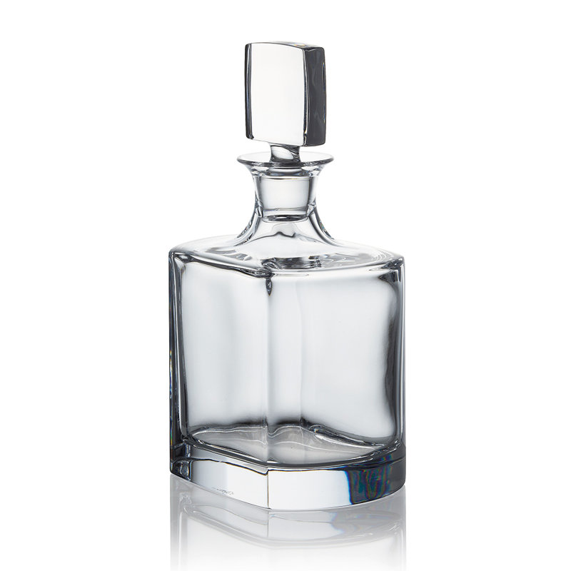 Rogaska Manhattan Brandy Whiskey Decanter, 7.5" H x 4.5" W x 4.5" D