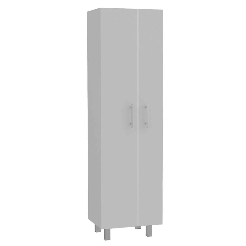Halifax 2-Door Rectangle Closet Pantry Light Gray And White, Beige