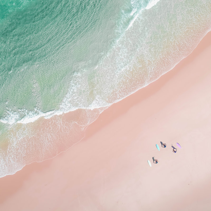 Surf yoga, H 12 po x l 12 po
