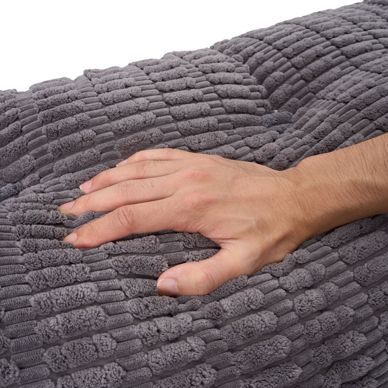 Cotton Grey Rectangular Backrest Back Cushion, Dark Grey