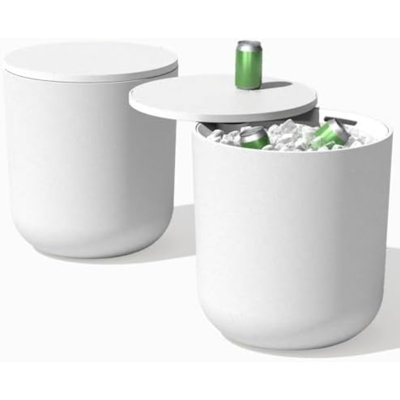 Table d'appoint Cooler - Table d'appoint d'extérieur 2 en 1 avec glacière | Capacité isolée de 40 L | Décoration moderne pour l'accueil, le barbecue, le bord de la piscine